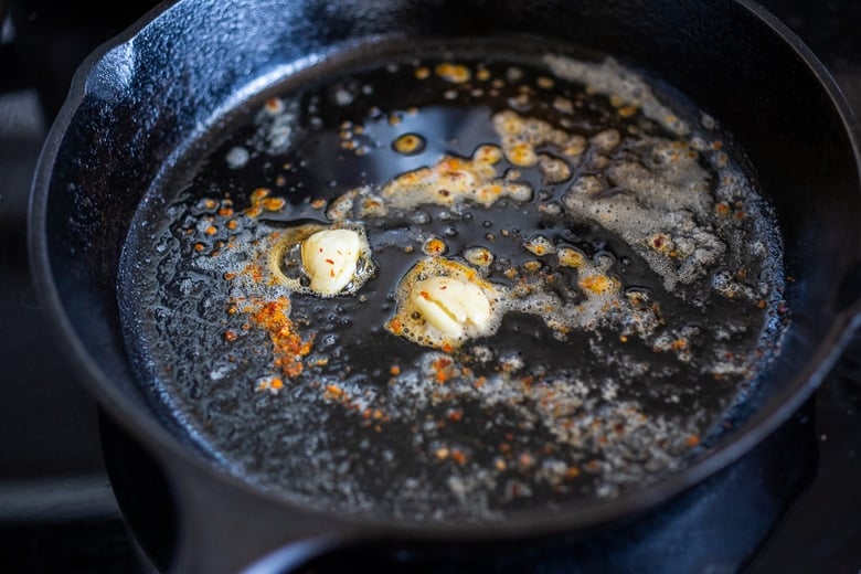 saute the lobster meat in browned butter