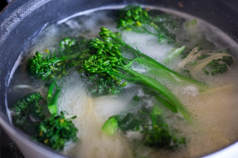 add the broccolini to the pasta water