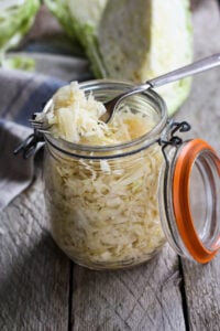 Making homemade Sauerkraut is easier than you think! Full of healthy probiotics that support our gut and boost our immune system, sauerkraut is fermented cabbage that takes under 30 minutes of hands-on time before mother nature takes over! 