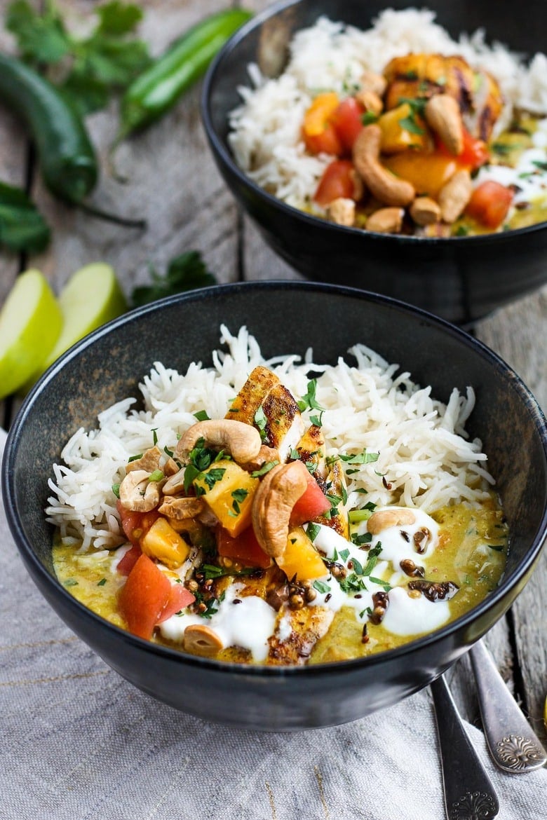 Instant Pot Mulligatawny Soup is so creamy and richly satisfying with bright and spicy flavors.  This vegan adaptable version is delicious as is or can easily be built upon adding chicken, more veggies and rice.  An easy and fast weeknight meal!