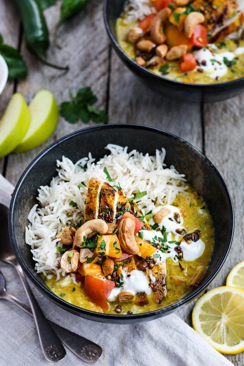 Instant Pot Mulligatawny Soup is so creamy and richly satisfying with bright and spicy flavors.  This vegan adaptable version is delicious as is or can easily be built upon adding chicken, more veggies and rice.  An easy and fast weeknight meal! #mulligatawny #instantpot #lentilrecipes 