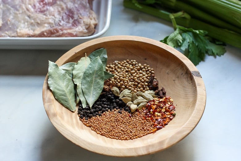 pickling spices in a bowl