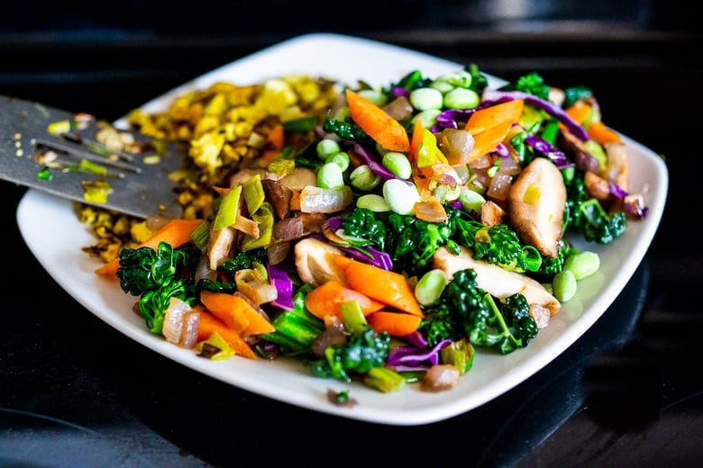 Vegetable Fried Rice on a plate.