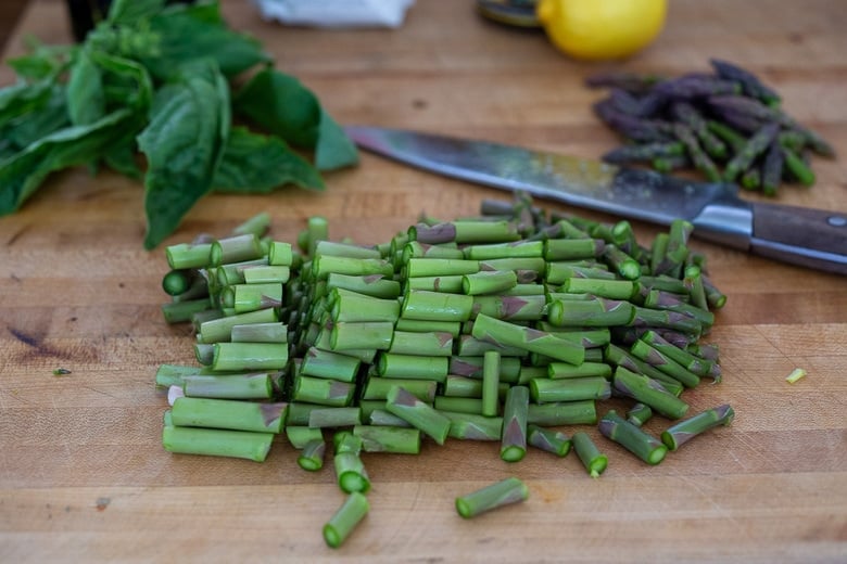 asparagus middles cut into 1-inch pieces.