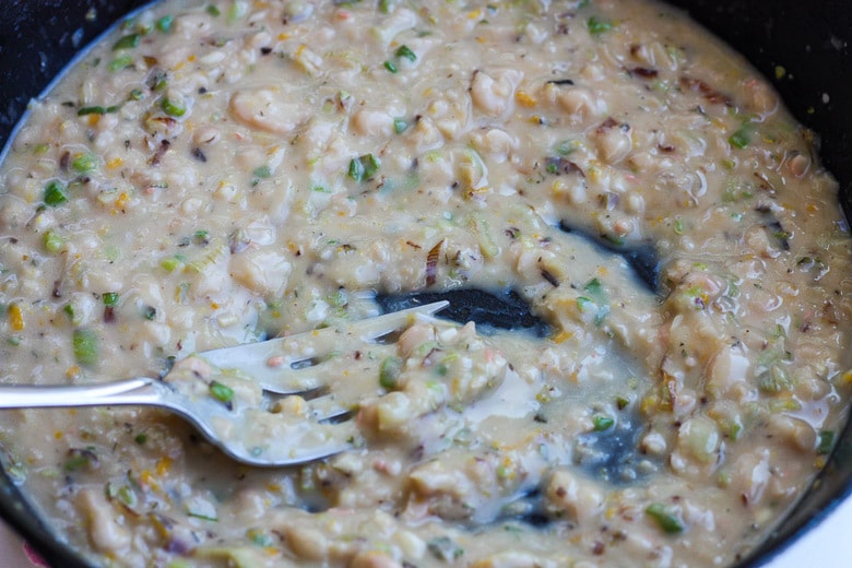 creamy, lemony bean and leek sauce