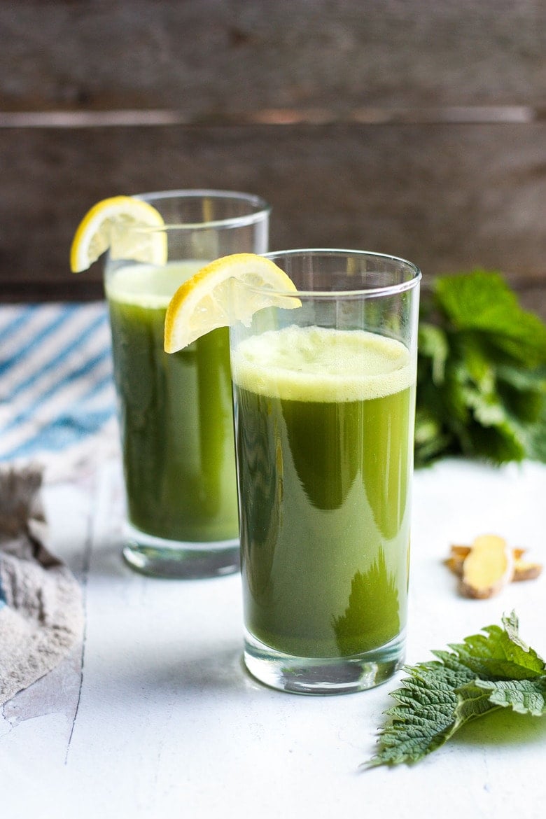 A vibrant Spring tonic, fresh Nettle Juice is full of minerals, vitamins and phytonutrients.  With just a few ingredients thrown in the blender your super-nutritious green juice is ready in minutes!