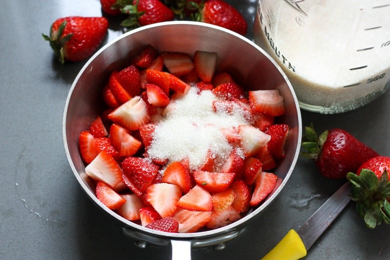 make the strawberries- strawberries and sugar