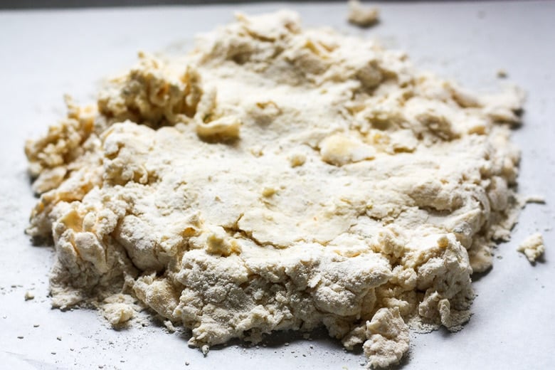 biscuit dough on the counter
