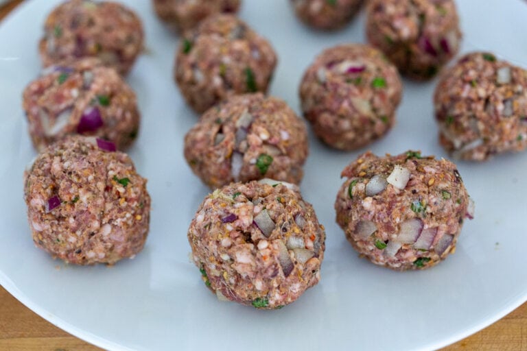 Zaatar Meatballs with Green Tahini Sauce Feasting At Home