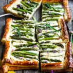 Asparagus Tart with tarragon, chives and gruyere in a flakey puff pastry crust- a simple elegant dish, perfect for a special occasion.  Under 30 minutes of hands-on time! #asparagustart