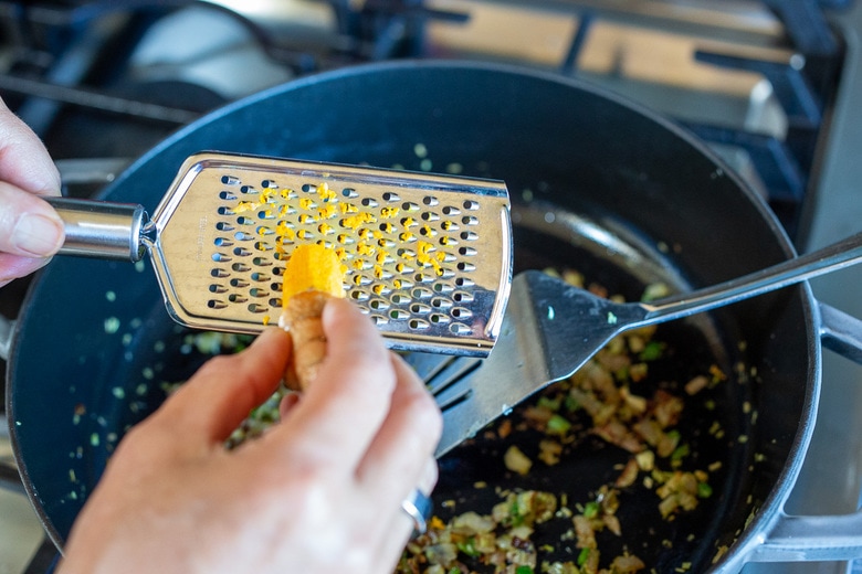 grating fresh turmeric root