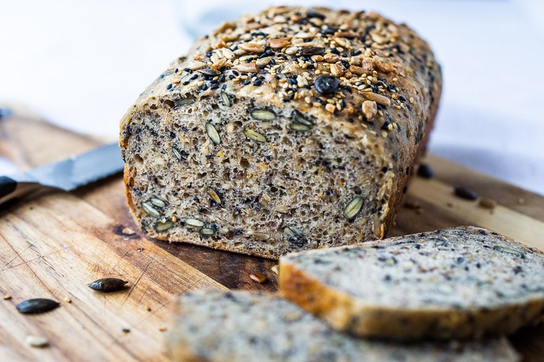 seeded sourdough loaf