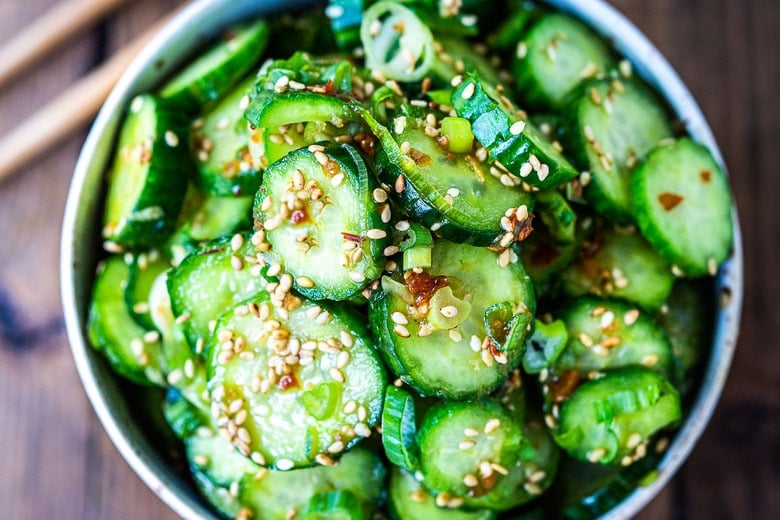 Sweet Cucumber Salad - Eat Yourself Skinny