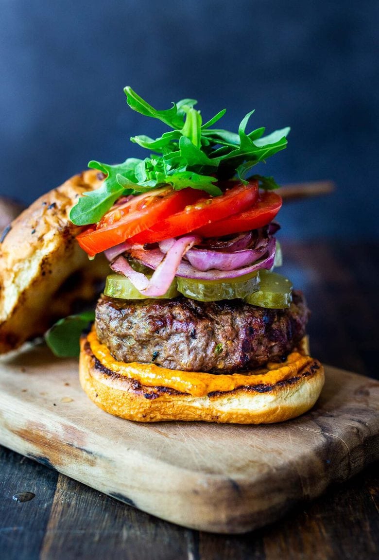 How to make the most delicious Bison Burger- a healthy alternative to beef because they are lower in fat and calories, and full of minerals and micronutrients. A lighter, leaner burger, that tastes amazing!