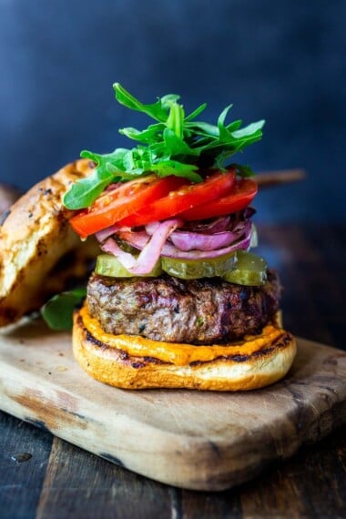 How to make the most delicious Bison Burger- a healthy alternative to beef because they are lower in fat and calories, and full of minerals and micronutrients. A lighter, leaner burger, that tastes amazing!