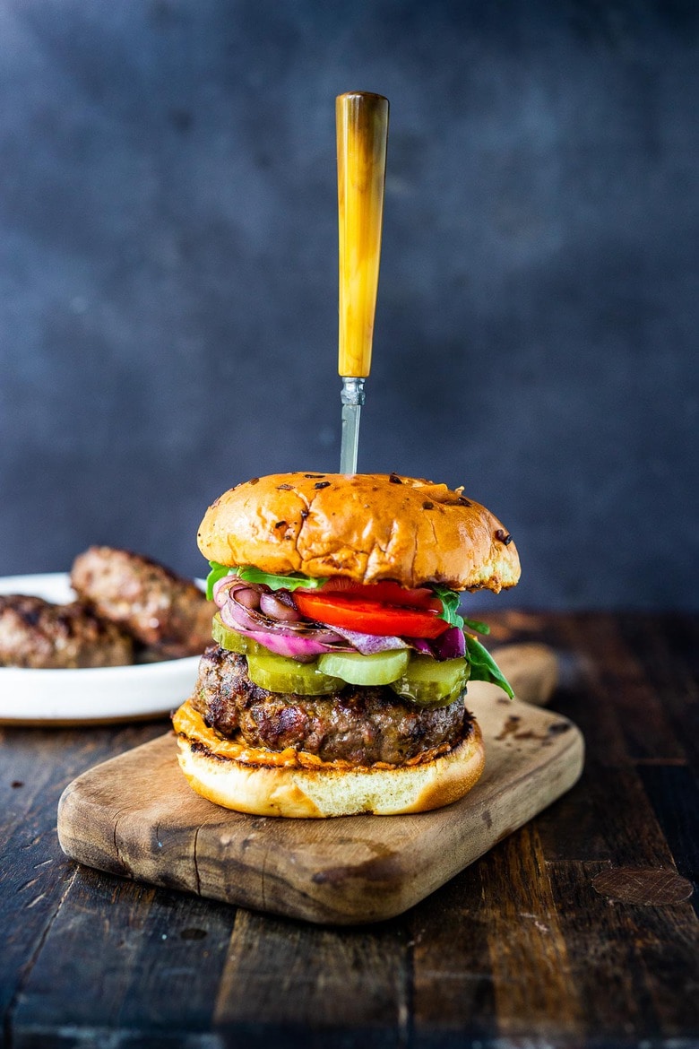 How to make the most delicious Bison Burger- a healthy alternative to beef because they are lower in fat and calories, and full of minerals and micronutrients. A lighter, leaner burger, that tastes amazing!