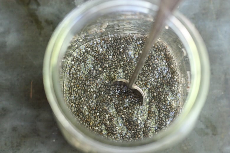 mixing chia and water