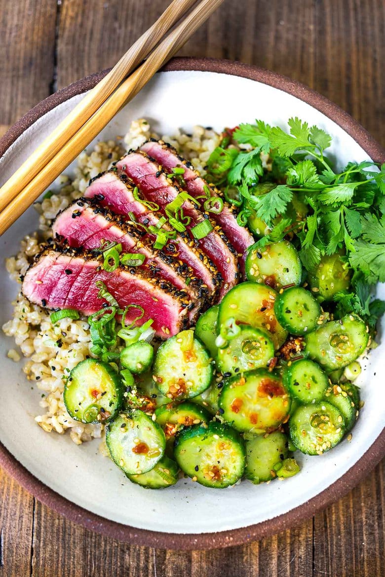 Seared Ahi Tuna Steaks With Sesame Seed