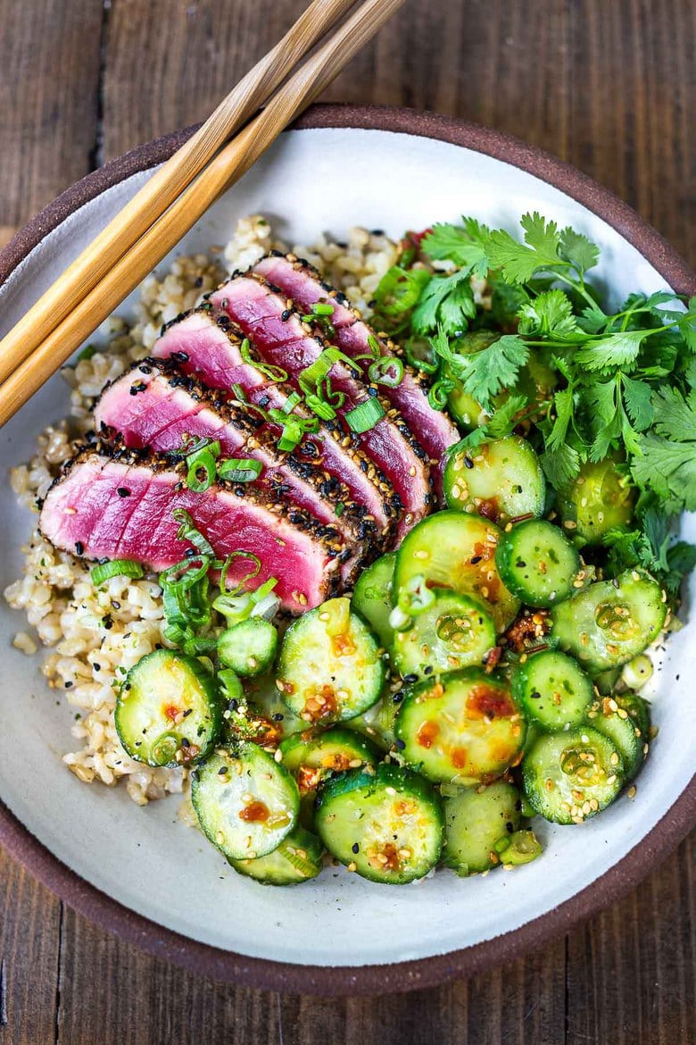 20 BEST FISH RECIPES | Learn how to make the best Sesame Crusted Ahi Tuna- crispy golden on the outside and rare on the inside in just 10 minutes flat! #tuna #ahi #searedtuna