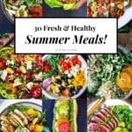 Here are 30 Fresh & Healthy Summer Dinner Ideas for hot summer nights! Many are centered around the best of summer produce paired with lean proteins. Hearty summer salads, refreshing chilled soups, summer pasta recipes, light and flavorful fish and seafood recipes, and a handful of our favorite summer grilling recipes with many vegetarian options! 