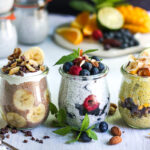Delicious Chia Pudding with creamy Greek yogurt is totally healthy, deliciously creamy and so very fast and easy to make. The perfect make-ahead breakfast or snack to grab on the go. Vegan adaptable!