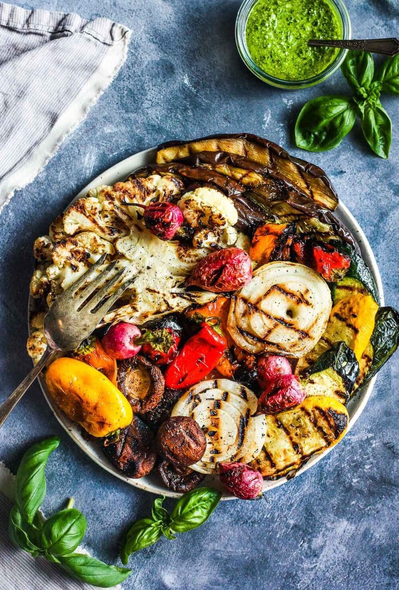 Grilled Veggies are the quintessential summer side dish.  Here is a simple basic method for grilling veggies on the BBQ.  Smoky and carmelized they are delicious as is or ready for most any sauce and protein paring.
