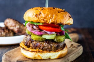 How to make the most delicious Bison Burger- a healthy alternative to beef because they are lower in fat and calories, and full of minerals and micronutrients. A lighter, leaner burger, that tastes amazing!