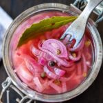 Quick and easy Pickled Shallots require only 10 minutes of hands-on time before going in the fridge to chill. Use in sandwiches, wraps, salads, to add a bit of zippy brightness. #pickledshallots