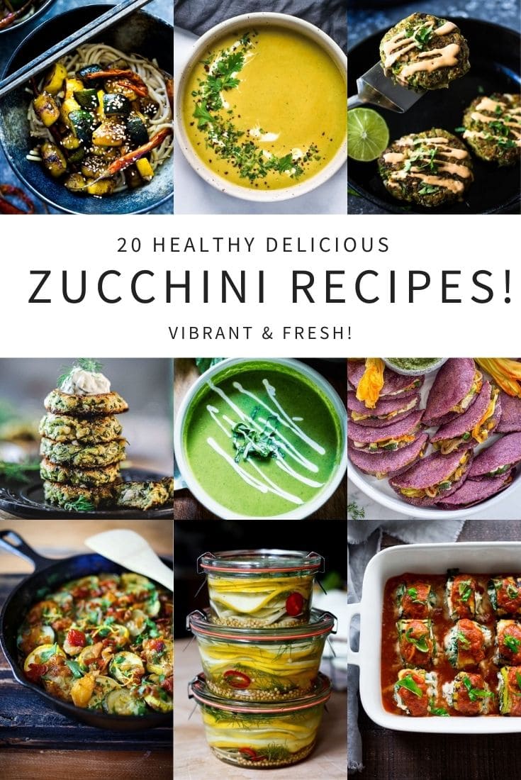 Our Best Zucchini Recipes -You'll never tire of zucchini again! Here are our 20 Best Zucchini Recipes to try out in the next couple of months. Whether you are looking for zucchini soup recipes, zucchini salad recipes, grilled zucchini, zucchini bread, zucchini appetizers or entire meals made out of zucchini, you'll find some new inspiration here!