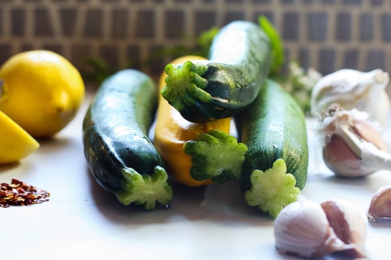 zucchini, garlic and lemons