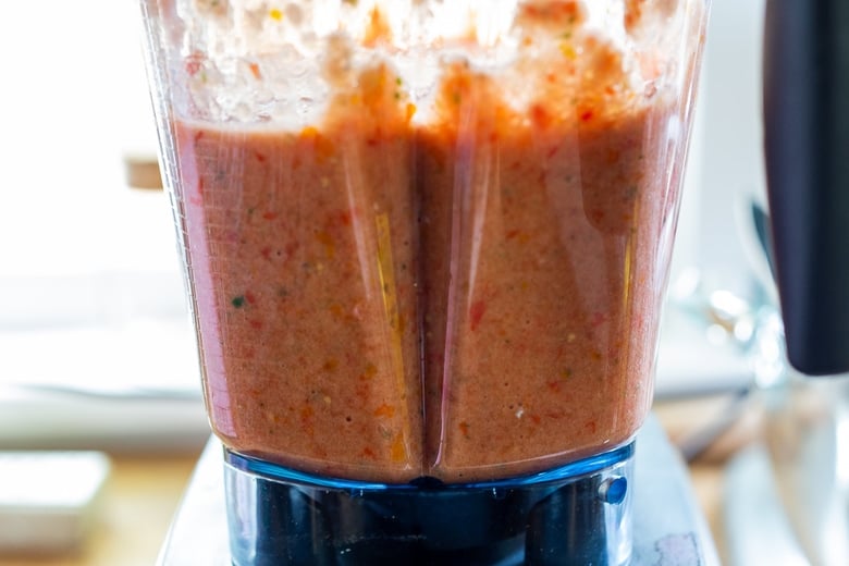 pulse the gazpacho in the blender for a chunky gazpacho
