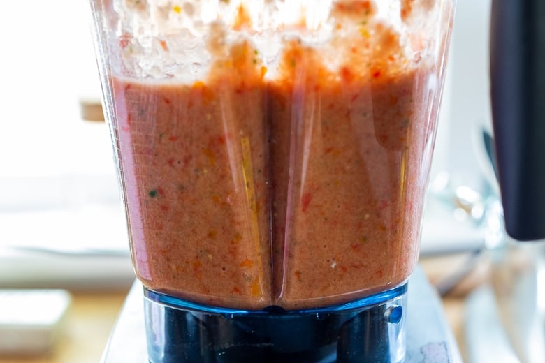 pulse the gazpacho in the blender for a chunky gazpacho