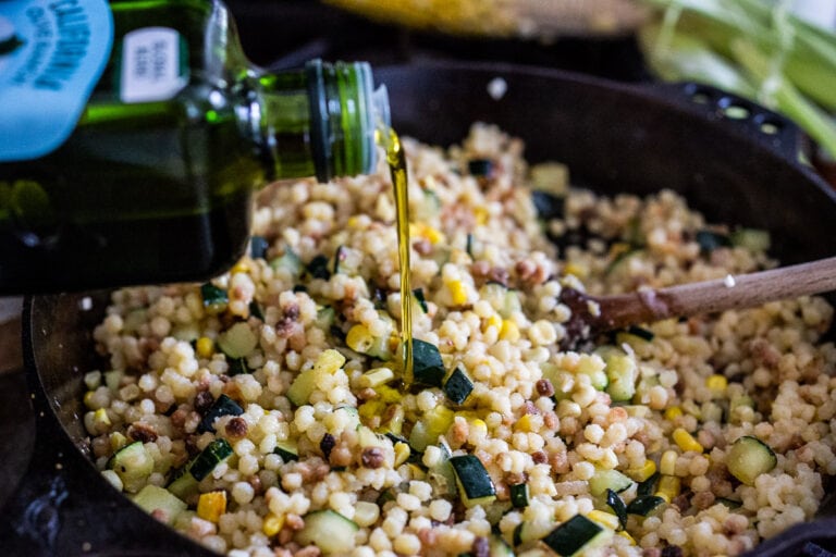 Fregola with Corn, Zucchini & Basil Recipe Feasting At Home