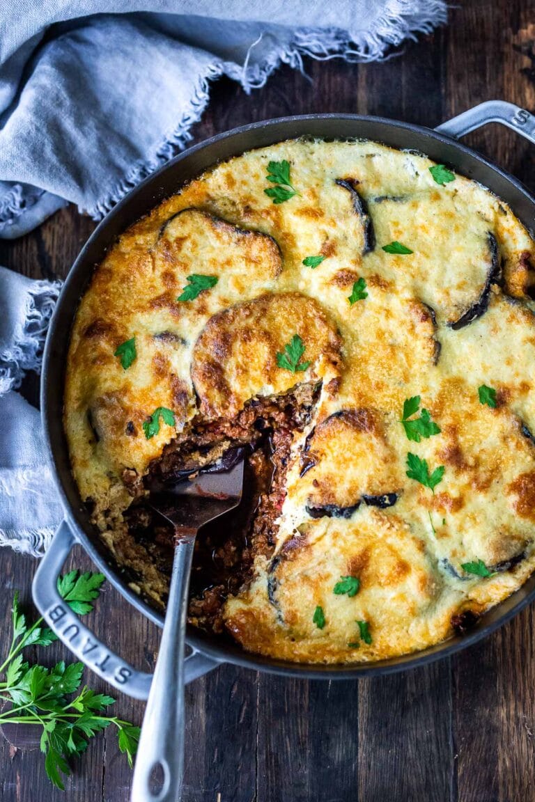 Rustic Eggplant Moussaka Feasting at Home