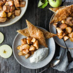 This recipe for Easy Apple Pie is made with spiced roasted apples and pie crust cookies.  A quicker way to make pie with all the comforting flavors and a guaranteed flakey crispy crust.  