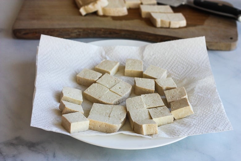 draining tofu