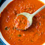 A fast and easy recipe for Marinara Sauce using fresh or canned tomatoes, with garlic, onions and oregano and basil cooked on the stovetop in under 30 minutes. Use this classic Marinara Sauce on pasta, pizza or meatballs.