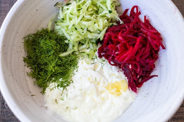 ingredients in Beet Tzatziki 