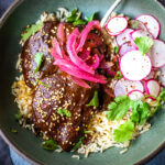 A flavorful recipe for Chicken Mole Negro is made with Black Mole Sauce- smoky, spicy and nutty with dried chilies, and a hint of chocolate. A flavorful Oaxacan-inspired meal.