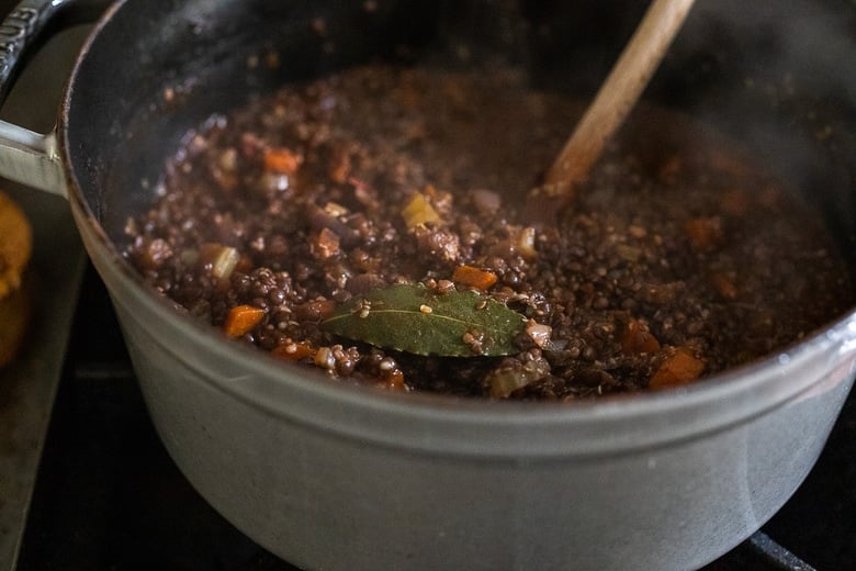 cook off any of the liquid in the pot