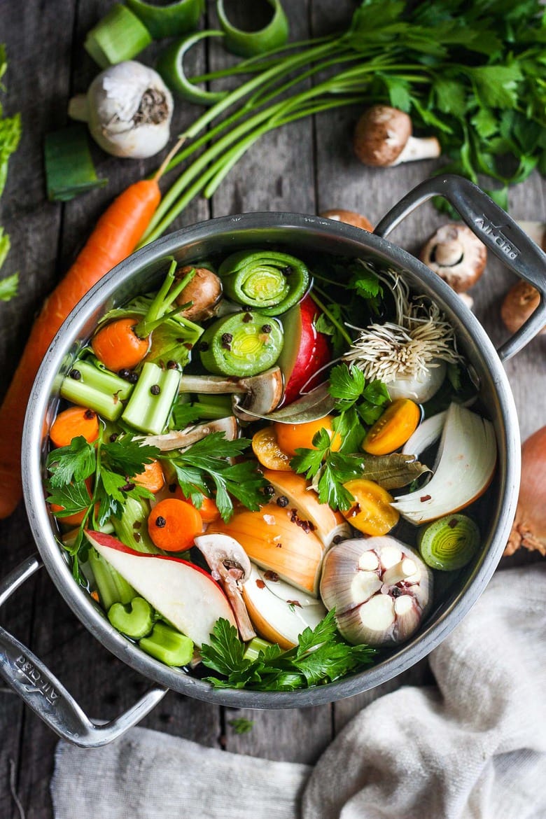 How to make the BEST Vegetable Stock!  Feasting At Home