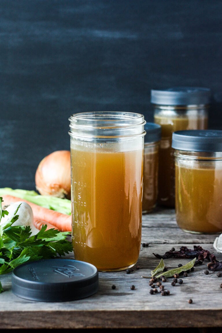 Homemade Vegetable Stock Feasting At Home