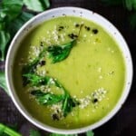 This collection of cozy, hearty Vegetarian Soup Recipes highlights the best of seasonal produce—a beautiful way to celebrate and embrace each season. Includes many vegan soup recipes; most are vegan-adaptable!