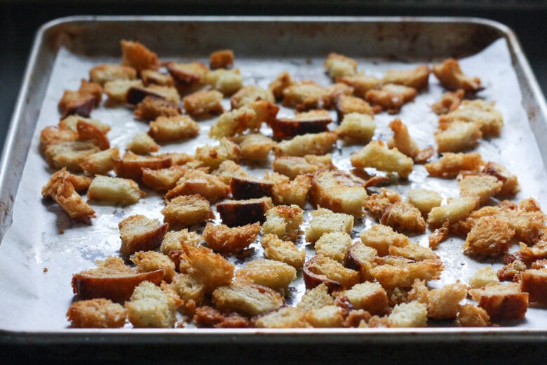 Toasted croutons.