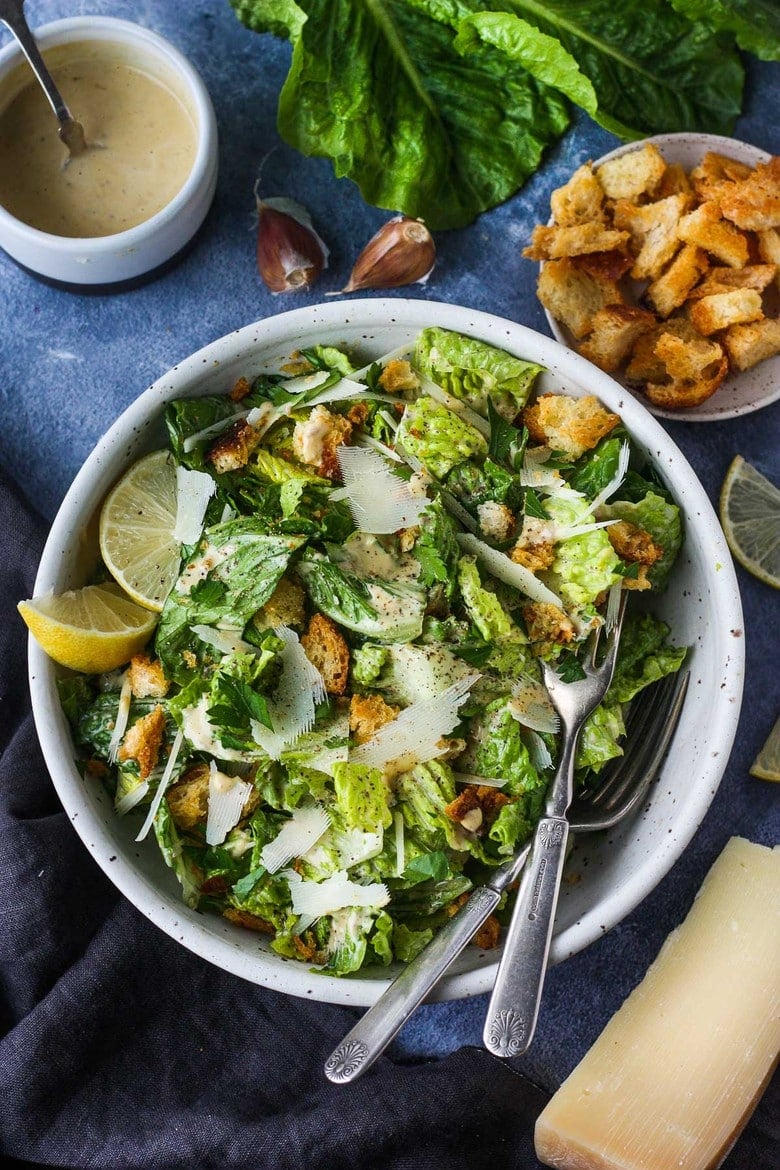 How to make the BEST classic Caesar Dressing! Rich, creamy and flavorful- full of depth and umami! #caesardressing 