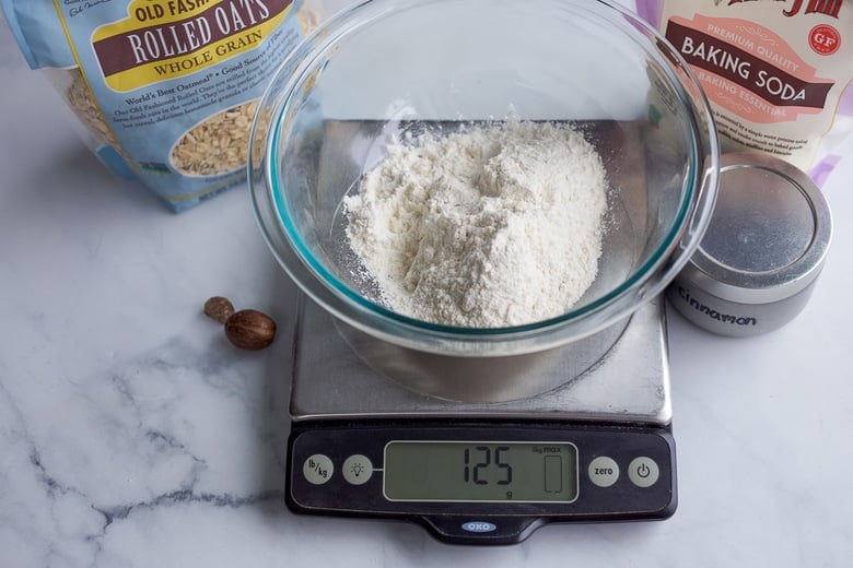 measuring out flour