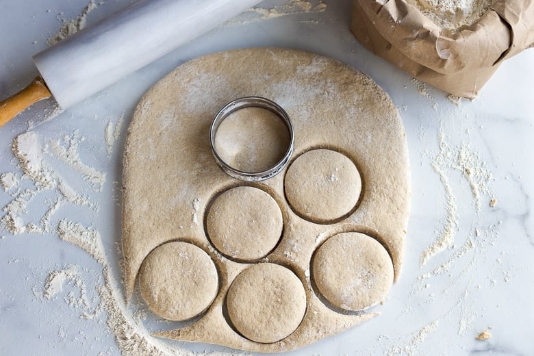 roll out dough and cut into rounds
