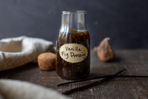 Vanilla Fig Dressing- a delicious fall-inspired dressing perfect for pear salads, or apple salads. Vegan and Gluten free.