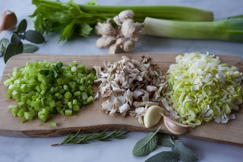 chopped veggies 