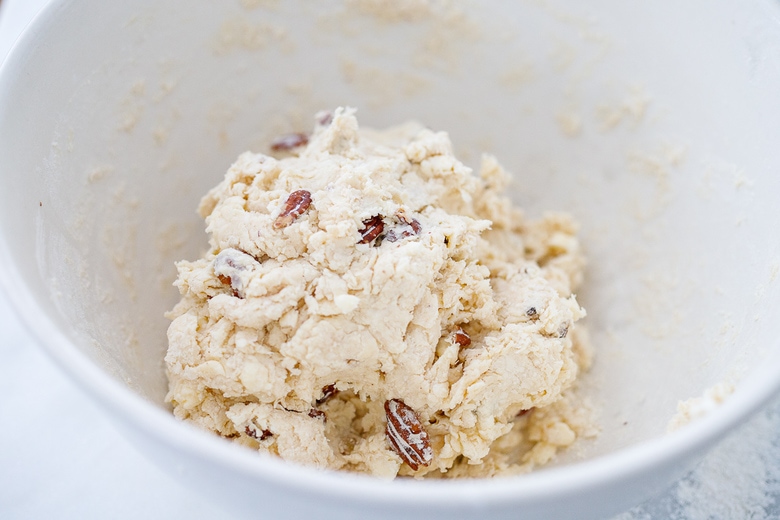 scone dough in the bowl in a ball